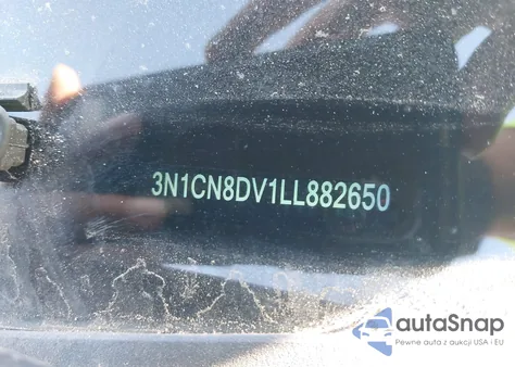 2020 Nissan Versa S Xtronic Cvt z USA, uszkodzony, nr VIN 3N1CN8DV1LL882650